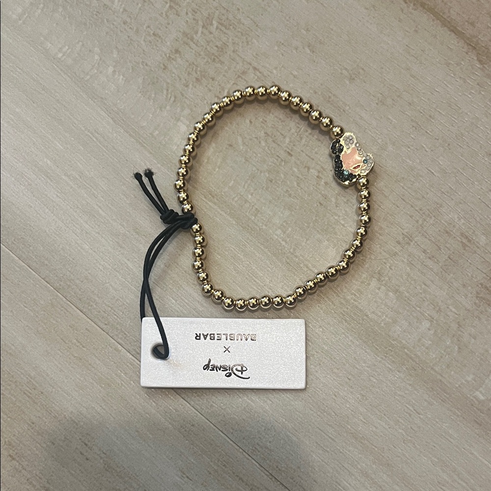 BaubleBar Gold Beaded Bracelet with Charm